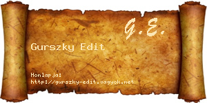 Gurszky Edit névjegykártya